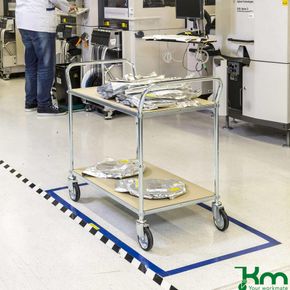 Bordvogn 2 hylder 55x107x94 cm, hvid