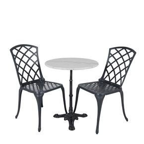 Rundt cafebord Loire Ø60 cm, hvid marmor