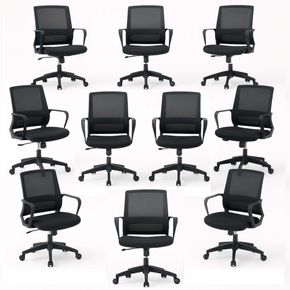 Siena kontorstole sort. 10 stk.