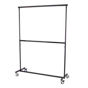 Tøjstativ 600, m.  dobbelt bøjlestang, sort