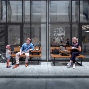 Udendørs bænk inkl. hængebord Relax, brun