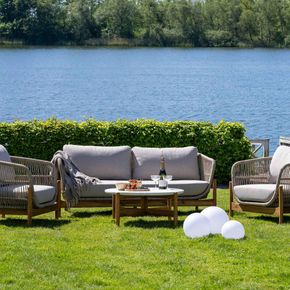 Udendørs sofabord Terracina Ø84 cm, hvid