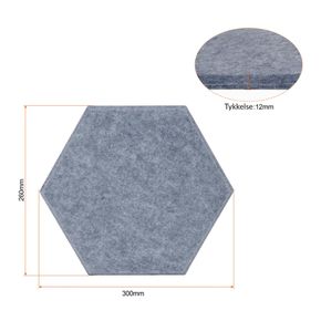 Vægpanel Hexagon 26x30 cm