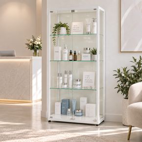 Glasvitrine Diamond 8, hvid
