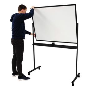 Whiteboard tavle på hjul ECO 150x90 cm, sort