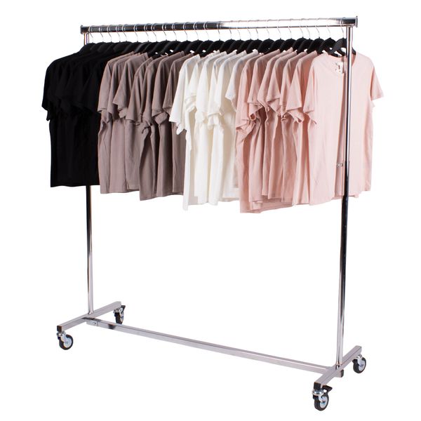 Tøjstativ 600 m. klap sammen funktion, blank