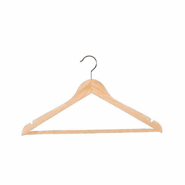 Træbøjle 45 cm, med buksestang