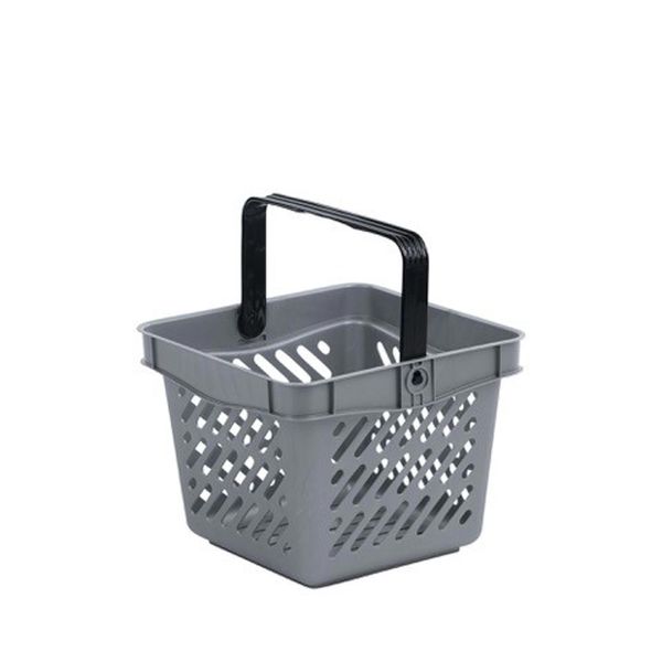 Indkøbskurv 10 liter Mini, alu grå