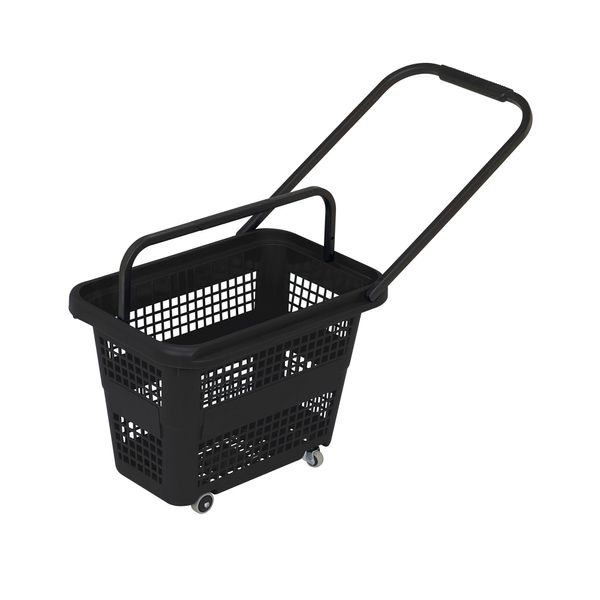 Indkøbskurv på hjul 32 liter, sort
