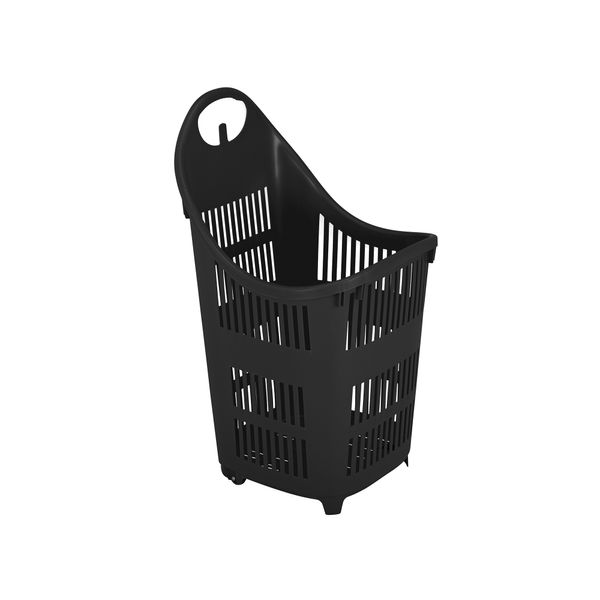 Indkøbskurv træk/skub 91 liter, sort