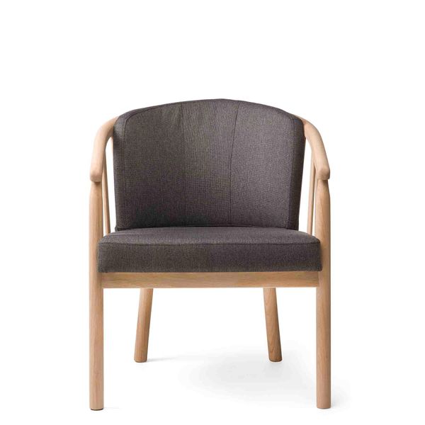 Romsey Lænestol Eg stof Boss 12  Antracit