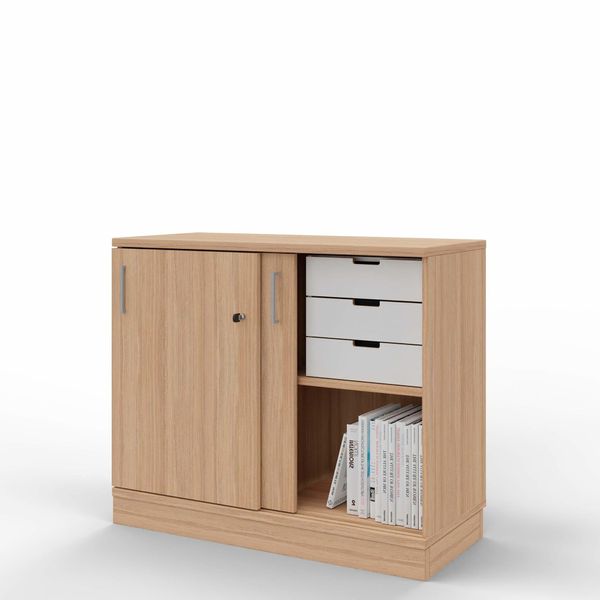 Skydedørsskab med 2x2 rum - EP Xtra