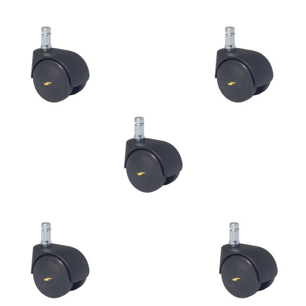 Hjulsæt ESD til arbejdsstol. 5 stk.