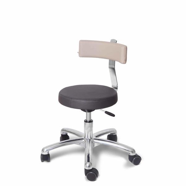 Taburet Round lav mørkegrå/sand ryglæn