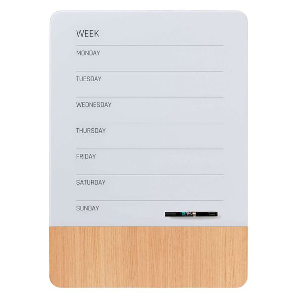 Glastavle Naga ugeplan 50x70 cm