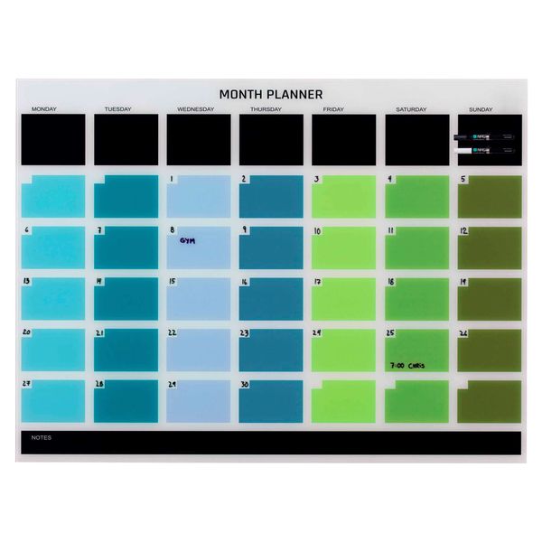 Glastavle Naga månedsplan 120x90 cm