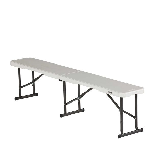 Foldebænk m. 3 ben, hvid