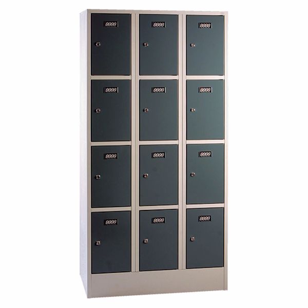 Personaleboks UniBox 3x4 rum. Mørkegrå