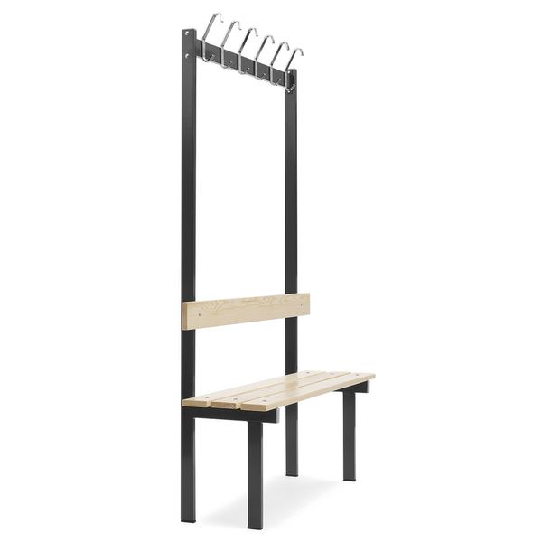 Enkelt bænk m/knagerække 110 cm
