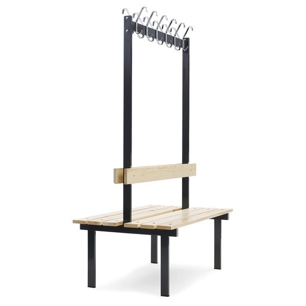 Dobbelt bænk m/knagerække