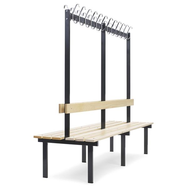 Dobb. bænk m/knagerække
