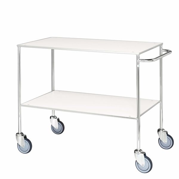 Bordvogn 2 hylder 58x100x85, hvid/galv.