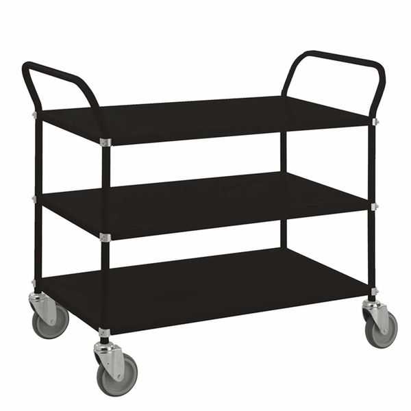 Bordvogn 3 hylder 48x108x94 cm, sort