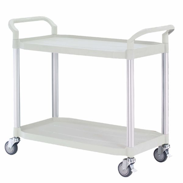 Rullebord i plast med 2 hylder, 52x110x95h cm.