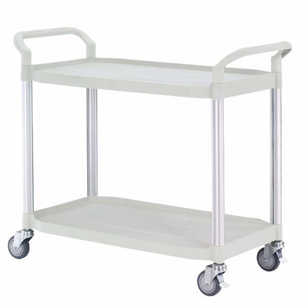 Rullebord i plast med 2 hylder, 52x110x95h cm.