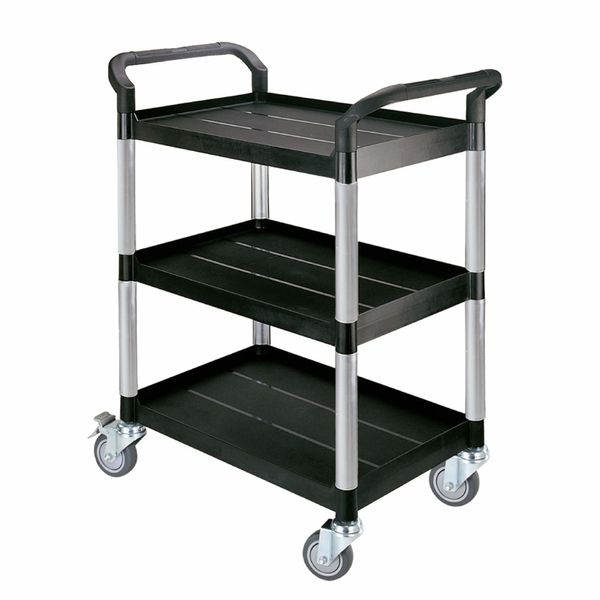 Rullebord i plast 3 hylder, 48x85x100h cm.