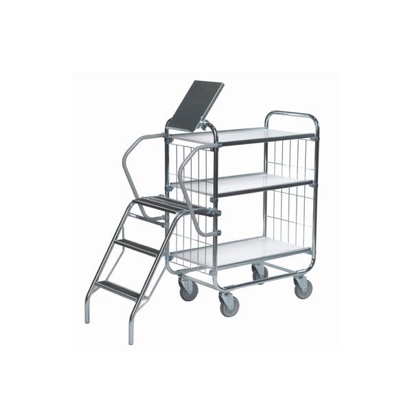 Hyldevogn fleksibel 3 hylder+stige 140cm