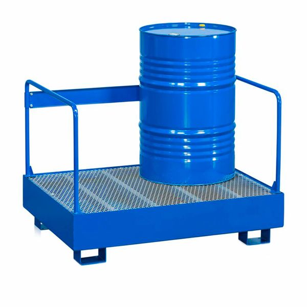 Opsamlingskar m/rækværk til 2 tønder