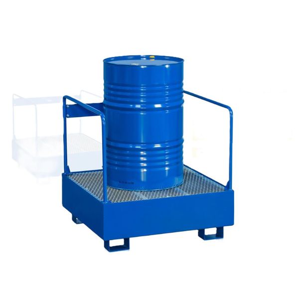 Opsamlingskar m/rækværk til 1 tønde