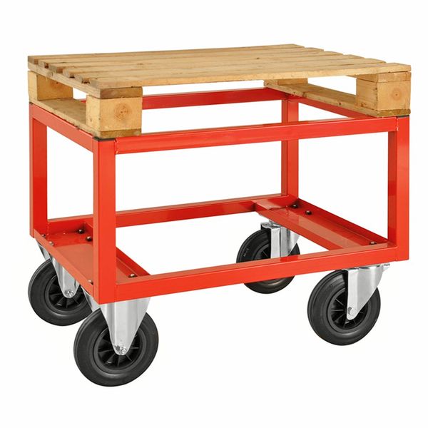Pallevogn, høj - max. løft: 800 kg, rød