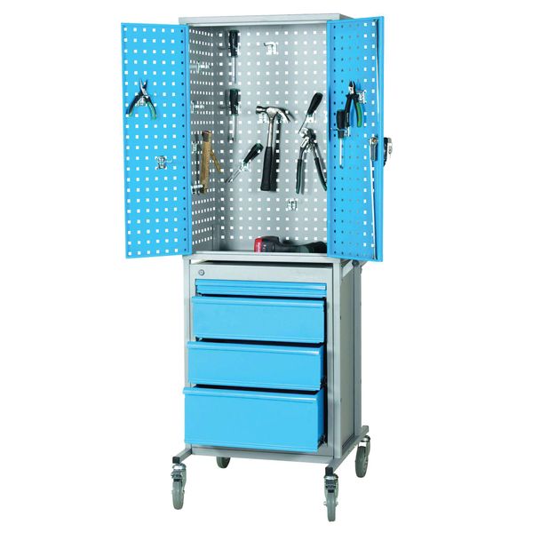 Værkstedsvogn mobil blå låger