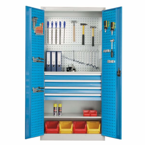 UniMax materialeskab grå / lyse blå