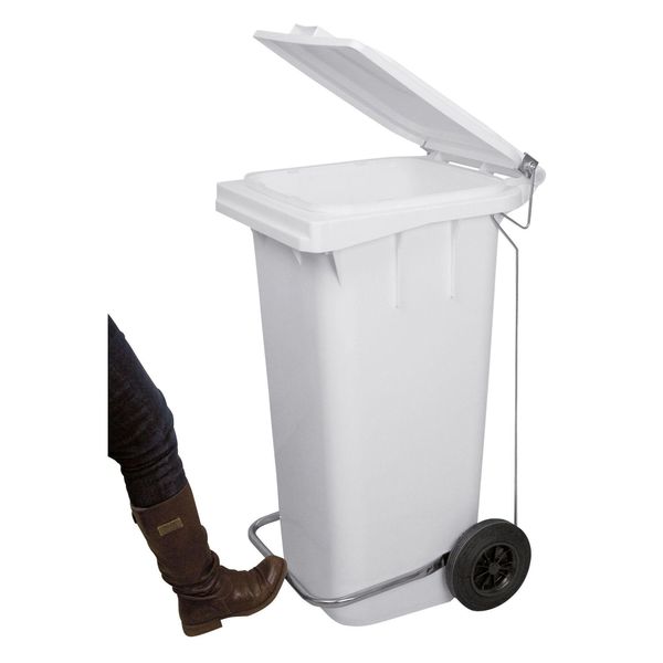 120 l container til fødevarer - m/hjul og pedal