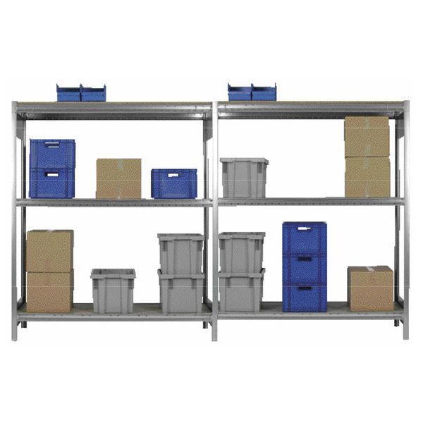 Stålreol HI280, 2 fags Storreol, 80x405x210h cm