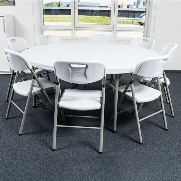 American Ø180 cm m. 8 klapstole