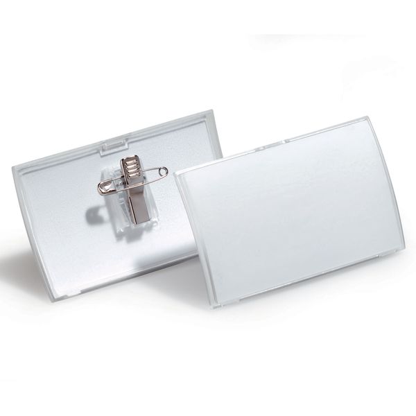 Navneskilt CLICK FOLD m nål 54x90mm 25 stk.