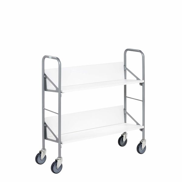 Arkivvogn 2 hylder 30x90x92h cm. Hvid