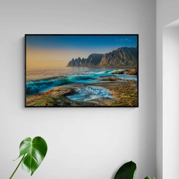 Akustik billede Senja Waves 80x50 cm