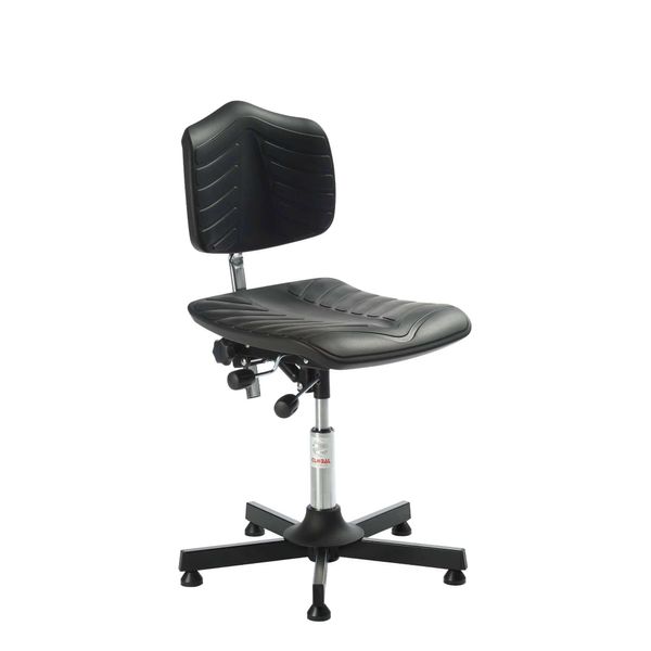 Arbejdsstol Premium PU mellem stål sort