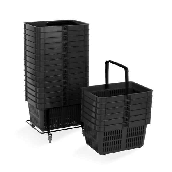 Indkøbskurv 27 liter, 22-stk. + vogn