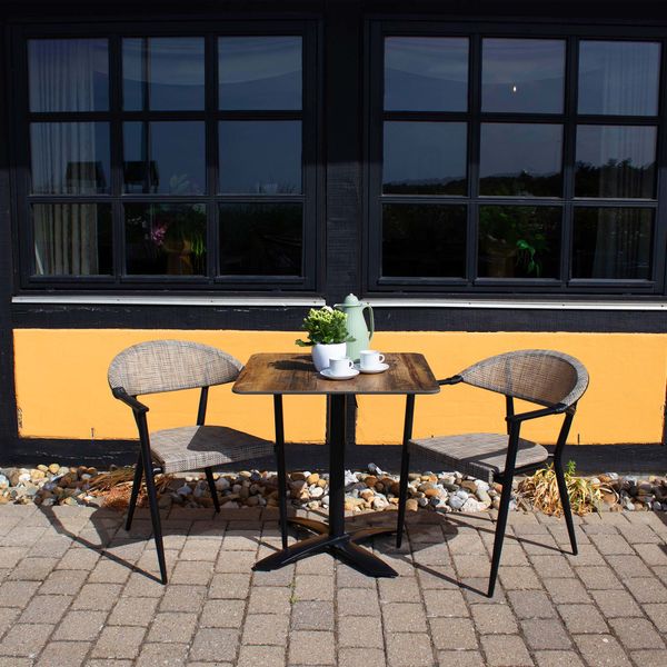 Cafesæt 2 stk. Navona stole sort +1 stk. Bellini bord