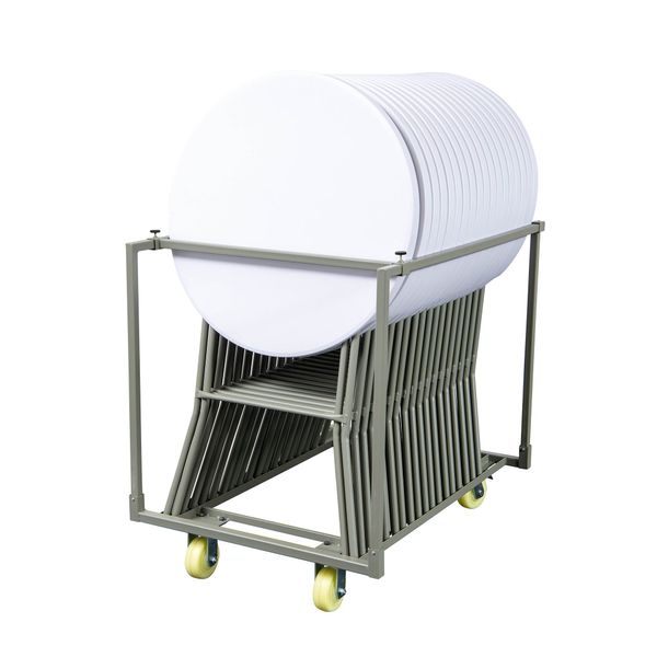 Bordvogn m. 18 stå/klapborde, American i Ø80cm