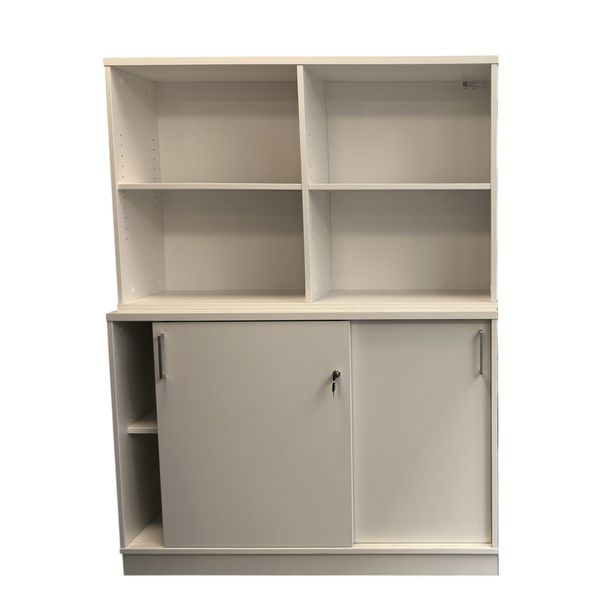 Skydedørsskab 2x2 m. overreol EP Xtra, hvid
