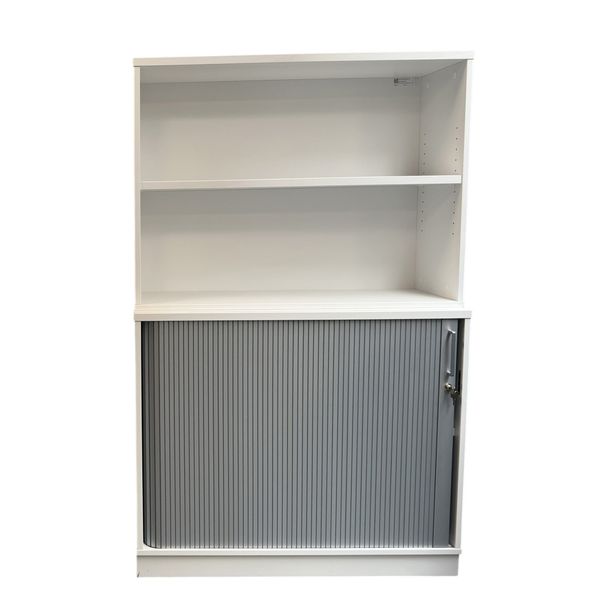 Jalousiskab m. 2 rum m. overreol EP Xtra, hvid