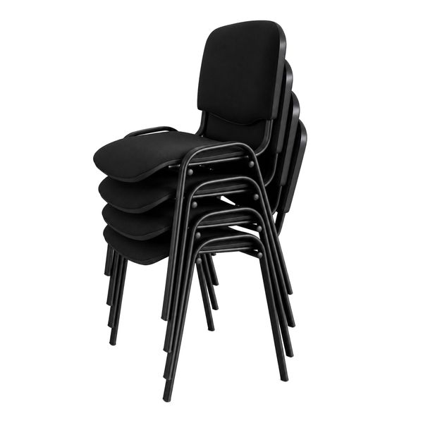 Stabelstol Comfort Basic II, sort stel 4-pak