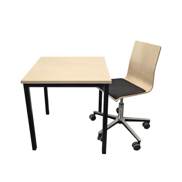 Skolebord 70x65 cm med 1 stol birk